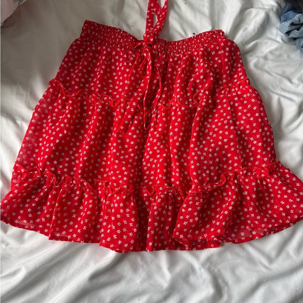 Sienna Sky Red Floral A-Line Skirt